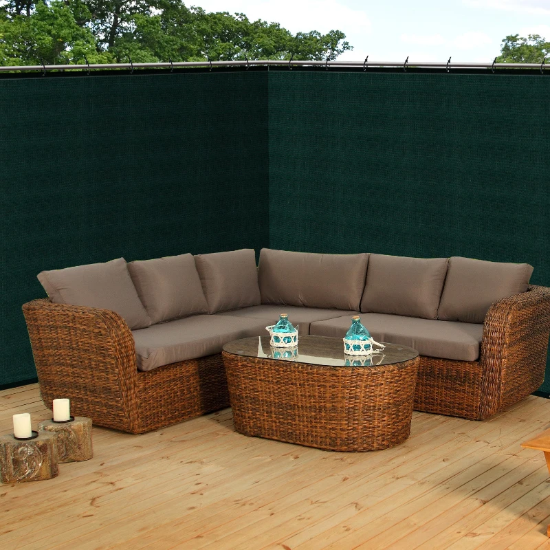 Outsunny Brise-Vue Occultant Vert Polyéthylène 7,6 x 1,83 m