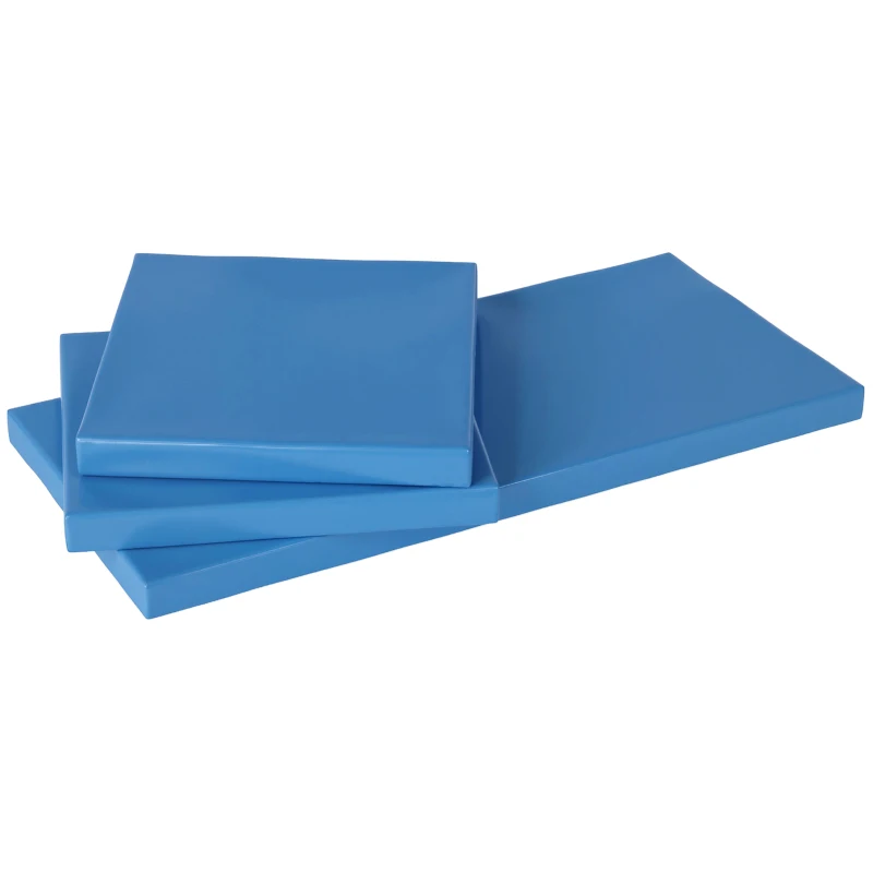 Outsunny Outdoor Seat Cushion Pads for Rattan Furniture, 3 PCs Garden Furniture Cushions,  Sky Blue