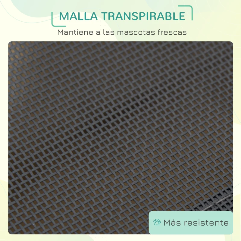 PawHut Cama Elevada para Perros Pequeños Medianos Cama para Mascotas con Tela de Malla Transpirable Marco Curvo de Acero para Interior Exterior 110x65x20 cm Gris
