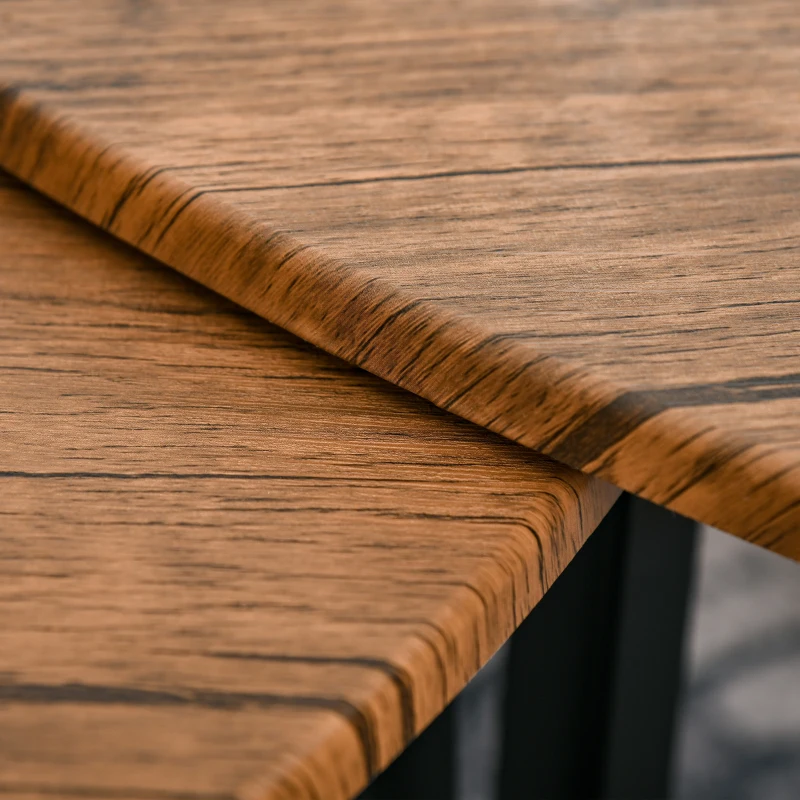 HOMCOM Set di 3 Tavolini da Caffè di Design Diverse Grandezze Finitura in Noce