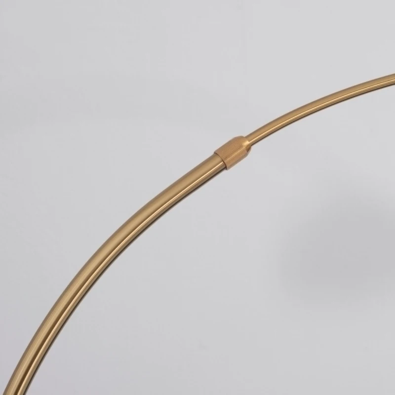 HOMCOM Lampada da Terra ad Arco con Paralume Regolabile e Base Rotonda in Acciaio, 30x100x167cm, Oro e Nero