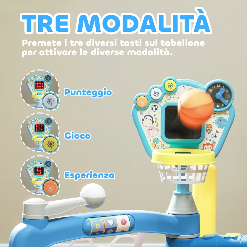 AIYAPLAY Gioco per Bambini 5 in 1 per Calcio, Basket, Golf, Baseball e Bowling, in PP e ABS, 88.6x38.7x60.4-68 cm