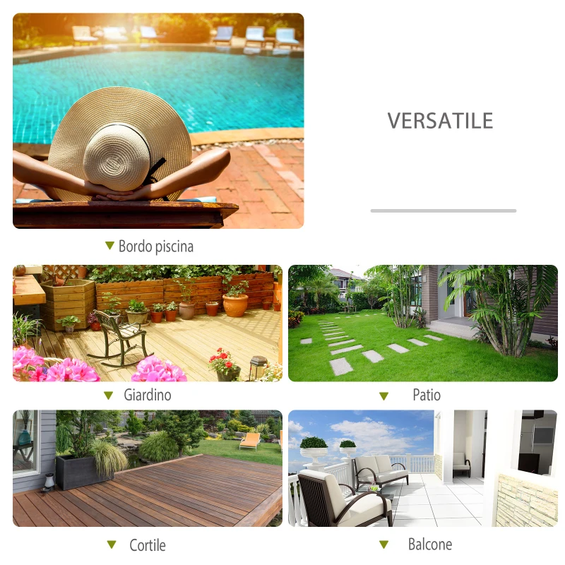 Outsunny Sedia a Dondolo Design Moderno per Interni ed Esterni Texteline 154x80x84cm Grigio