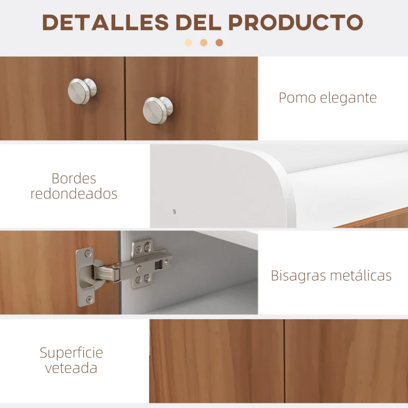 HOMCOM Armario Zapatero Moderno con 2 Puertas Estantes Ajustables para 12 Pares de Zapatos para Pasillo 83x30x90 cm Natural