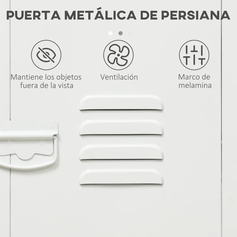 Vinsetto Mueble Archivador con Ruedas Estante Ajustable y Puerta de Metal para Tamaño A4 para Estudio 38x38,5x55,5 cm Blanco