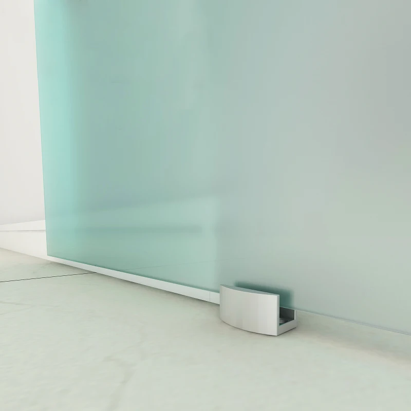 HOMCOM Puerta Corredera Cristal Puerta Corrediza Deslizante de Vidrio Esmerilado a Rayas Puerta Corredera Moderna Riel Alumino 90x205cm para Baño Cocina Dormitorio Oficina