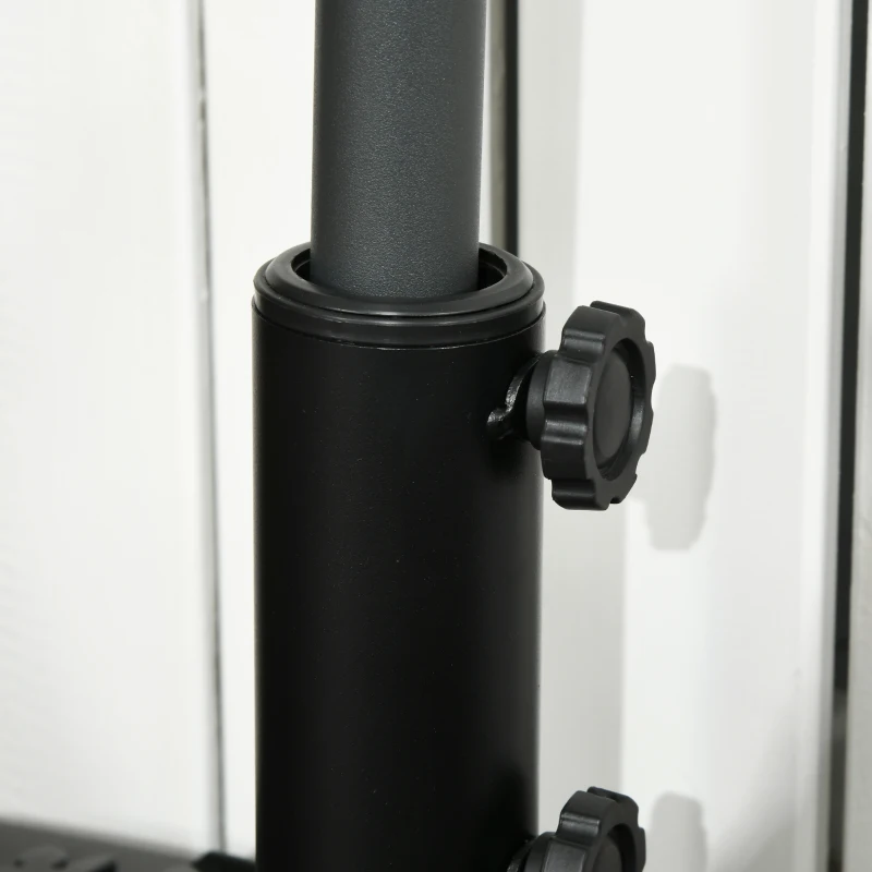 Outsunny Base per Ombrellone Semicircolare Riempibile con Sabbia o Acqua per Pali 38-48mm, Nero