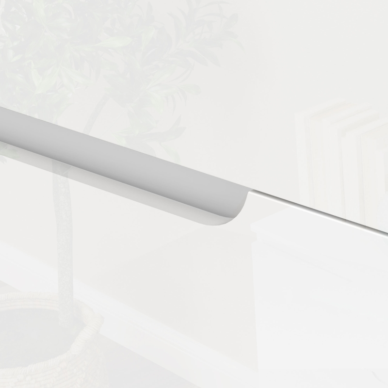 HOMCOM Cassettiera 4 Cassetti Moderna e Minimal in Legno, 60x40x85 cm, Bianco Lucido