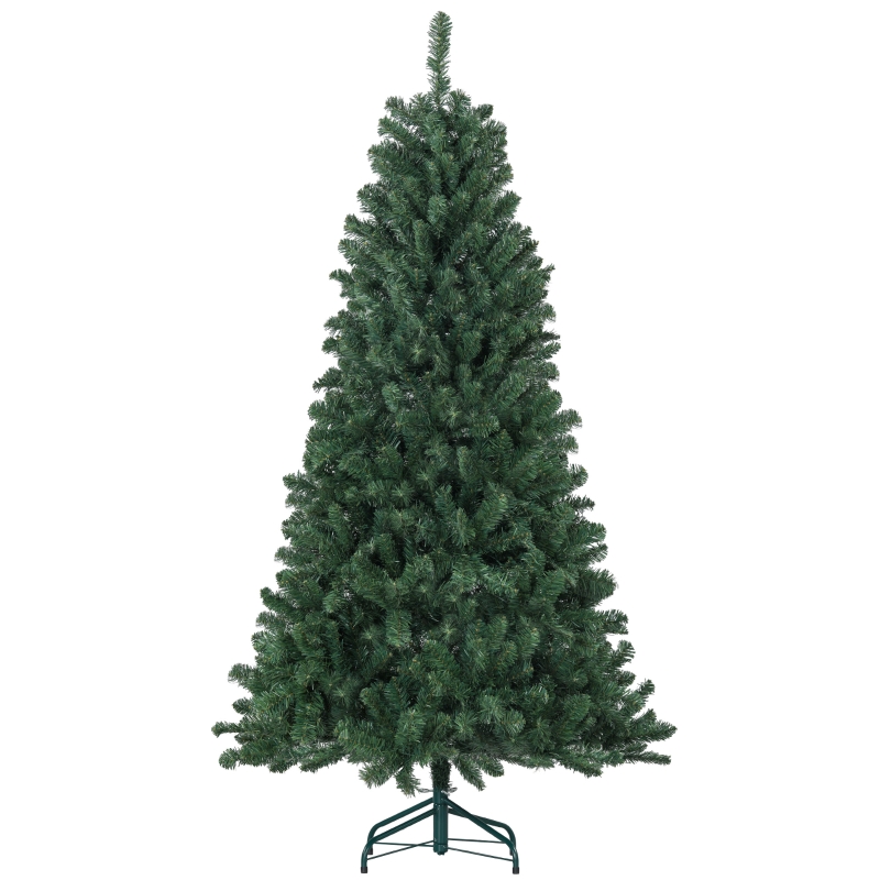 HOMCOM Árbol de Navidad Artificial 180 cm con 760 Ramas de Alambre de Memoria y Base Plegable Árbol de Navideño Verde