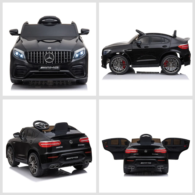 HOMCOM Voiture véhicule électrique Enfants 12 V 35 W V. 3-5 Km/h télécommande Effets sonores + Lumineux Noir Mercedes GLC AMG(m-9)