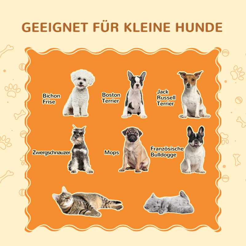 PawHut Haustiertreppe Hundetreppe, 3 Stufen, Kiefernholz, 40 cm x 46,5 cm x 45 cm, Natur