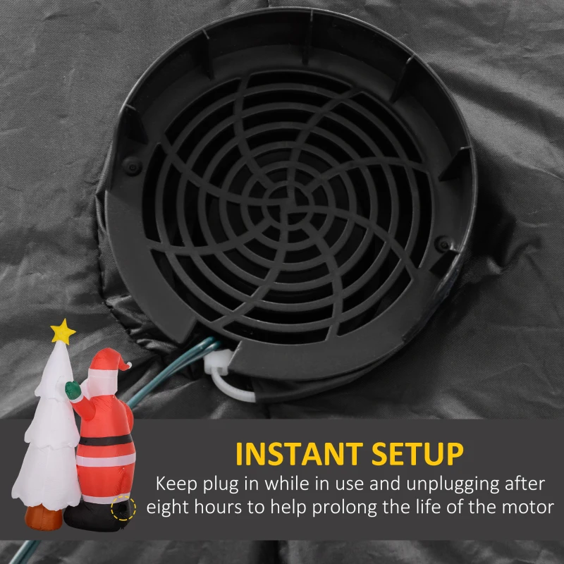 Outsunny 7ft Christmas Inflatable Decoration Santa Claus and Christmas Tree, Blow-Up Outdoor Garden Display for Lawn Garden Party