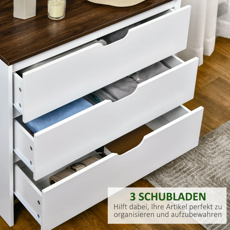 HOMCOM Kommode Modernes Design  3 Schubladen  80 cm × 40 cm × 73 cm  MDF-Holz