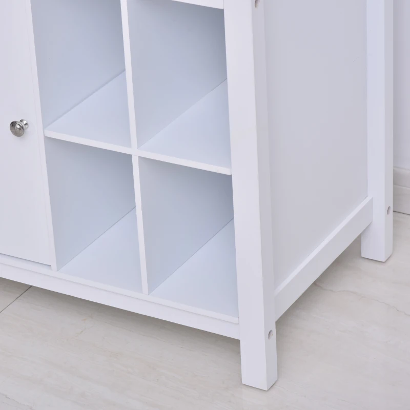 HOMCOM Küchenschrank, Weinschrank, Beistellschrank mit Schublade und Weinregal, Kommode, Sideboard für Küche, Wohnzimmer, Badezimmerschrank, Weiß, 70 x 45 x 88 cm