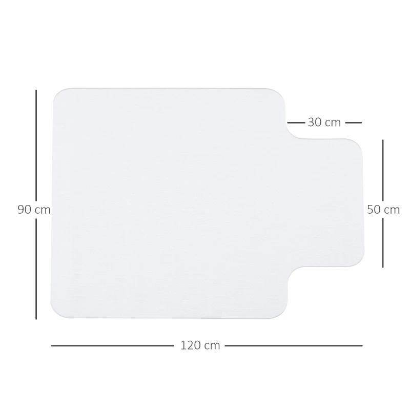 HOMCOM Alfombra Protectora para Silla de Oficina 90x120cm Protector Suelo Enmoquetado (Convexo, Sin picos antideslizantes)