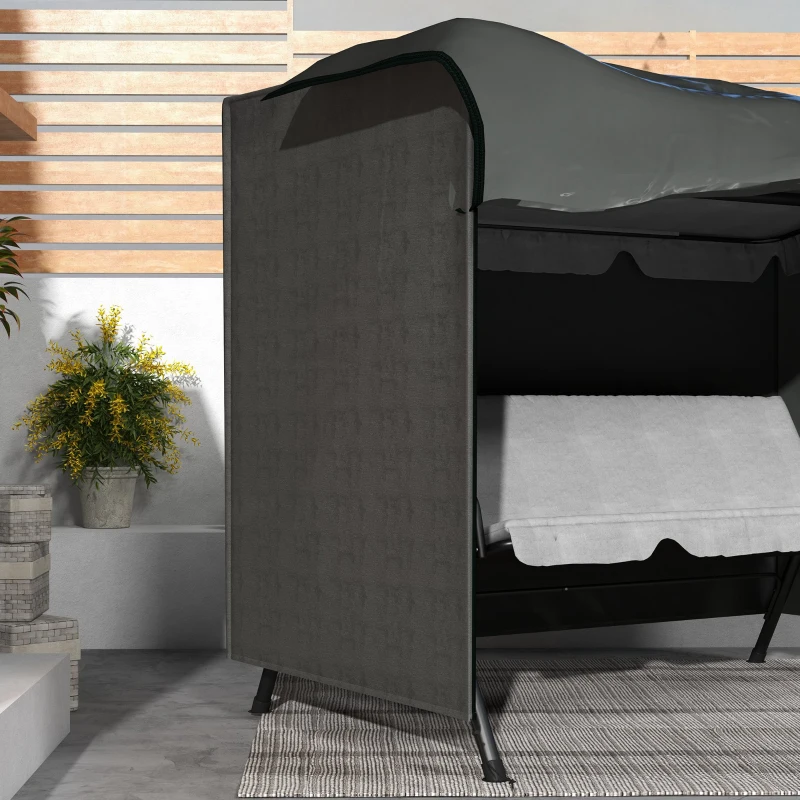 Outsunny Abdeckung für Gartenschaukel, Schutzhülle für Hollywoodschaukel, Abdeckhaube, wasserfest, 205 x 124 x 164 cm, Dunkelgrau(m-7)