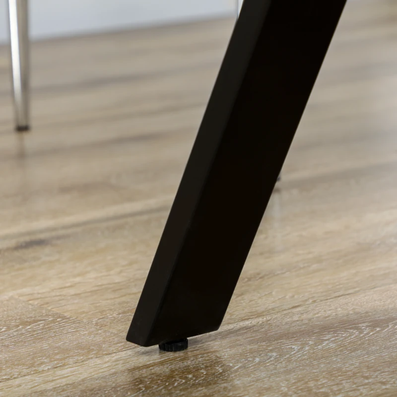 HOMCOM Esstisch, Küchentisch, Tischplatte in Steinoptik, Stahlbeine, 140 x 80 x 76 cm