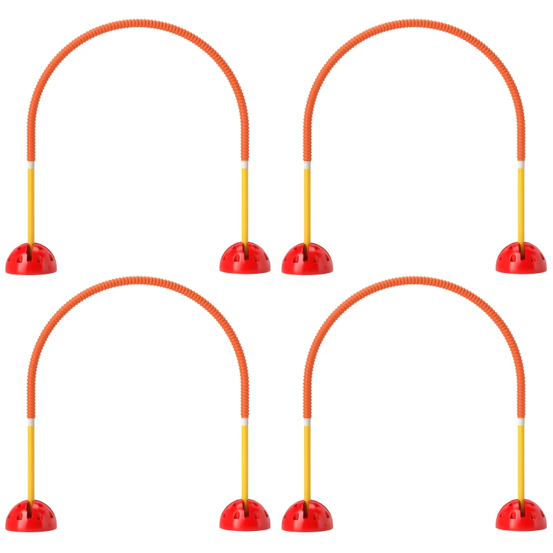 PawHut 4-Piece Dog Agility Training Equipment with 4 Adjustable Width Doors, Bag, for Garden, Orange