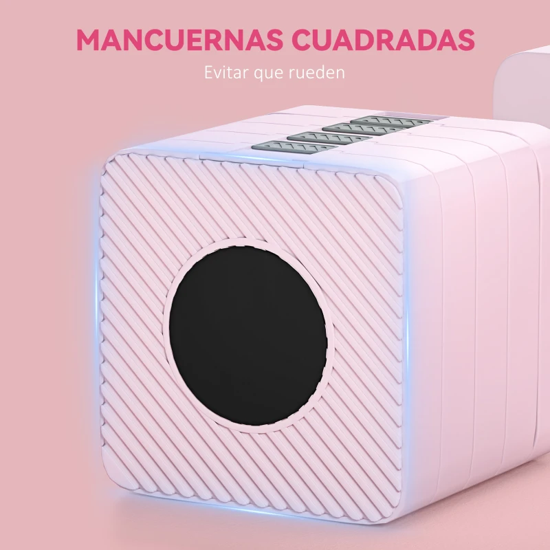 SPORTNOW Juego de Mancuernas 10 kg con Mango Antideslizante y Diseño Cuadrado para Entrenamiento en Casa Gimnasio Rosa
