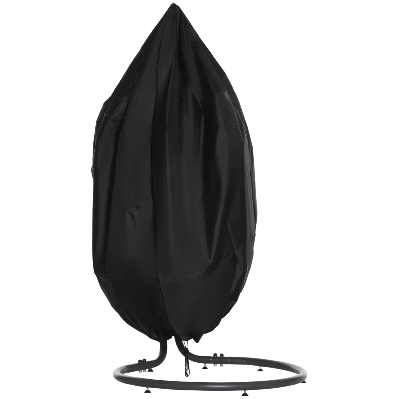 Outsunny Hängesessel Abdeckung Wasserdicht Winddicht Schutzhülle mit Reißverschluss 210D Oxford Abdeckhauben für Hängekorb Schwingsessel Hängestuhl Ø115 x 190H cm Schwarz