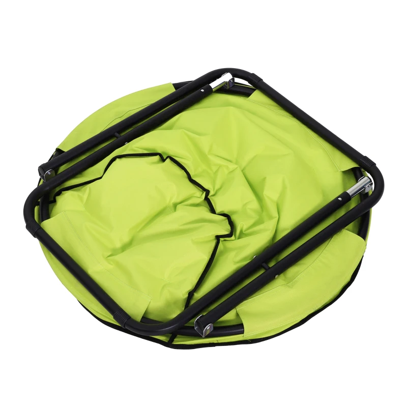 Outsunny Loveuse Fauteuil Rond de Jardin Fauteuil Lune papasan Pliable Grand Confort 80L x 80l x 75H cm Grand Coussin fourni Oxford Jaune Fluo