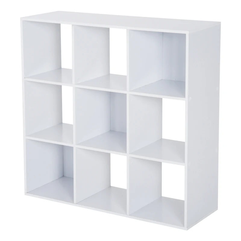 Meuble de rangement contemporain cubes 9 casiers 91L x 30l x 91H cm blanc