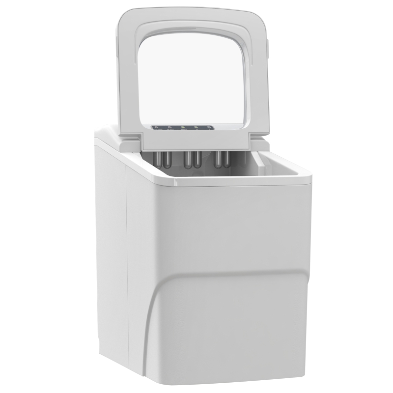 HOMCOM 12kg Countertop Ice Cube Machine, with Scoop - White