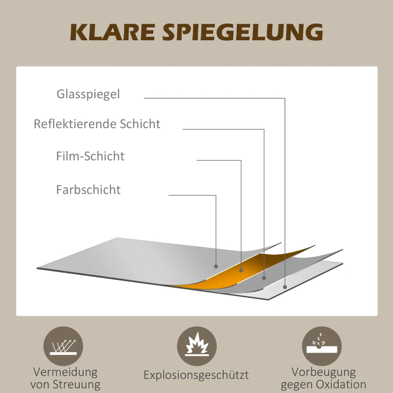 HOMCOM Dekospiegel großer Spiegel, Fensteroptik, Bogenförmig, inkl. Aufhängung. Schwarz + Spiegelglas