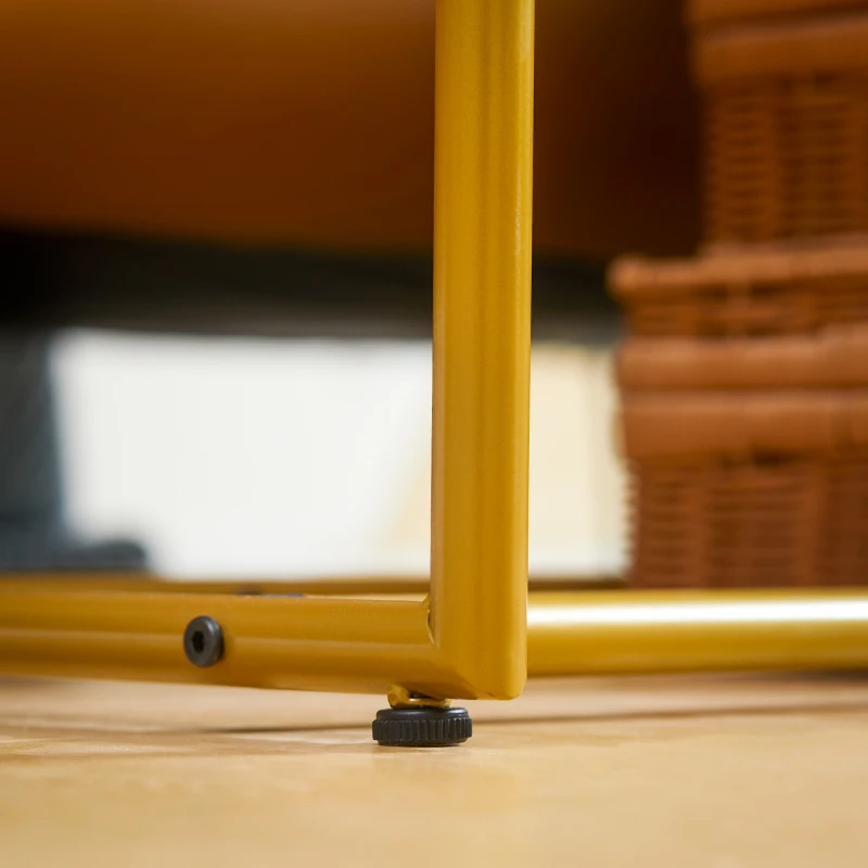 HOMCOM Konsolentisch in Artdeco-Design, Marmoroptik, Weiß + Gold