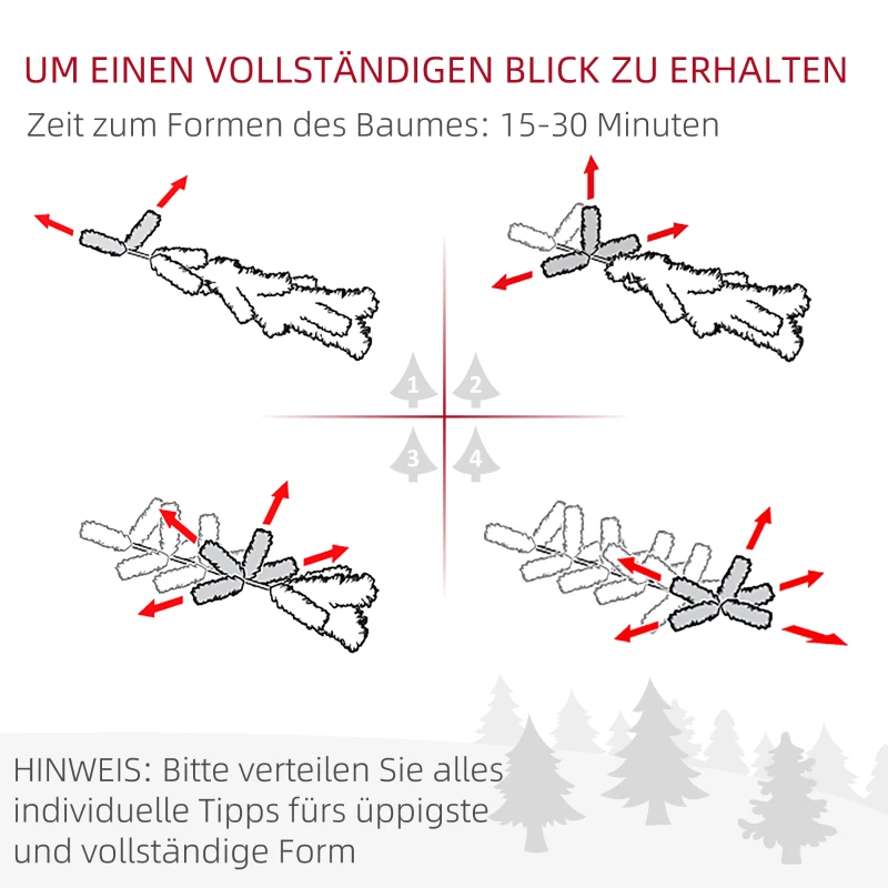HOMCOM Weihnachtsbaum, Kunsttanne, realistisches Aussehen, schneller Aufbau, Kunststoff, Grün, 100 x 100 x 150cm