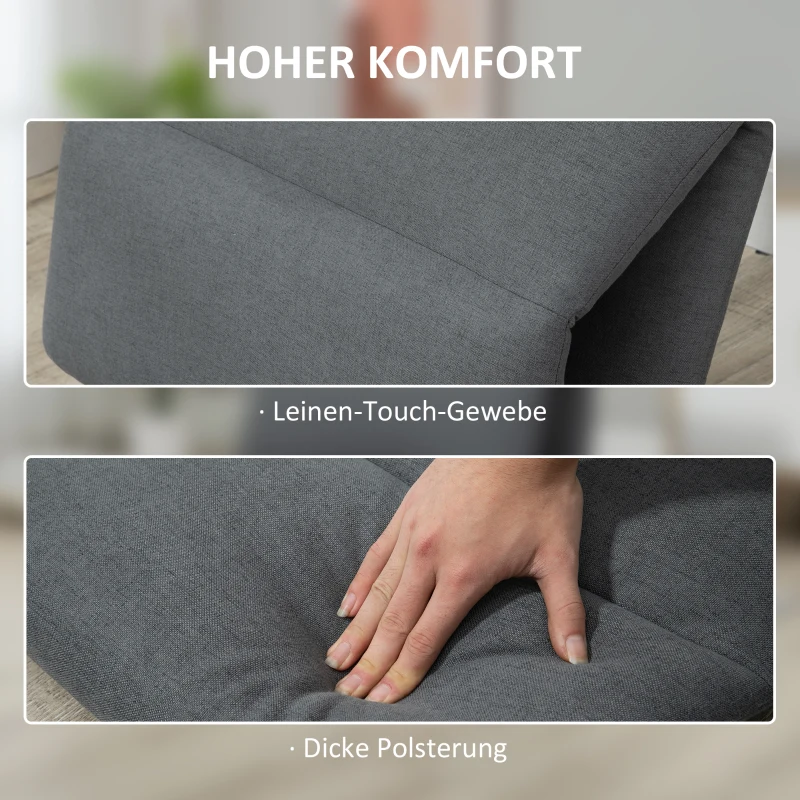 HOMCOM 2-in-1 Gästematratze, klappbar, 72 cm x 71 cm x 60 cm, Dunkelgrau