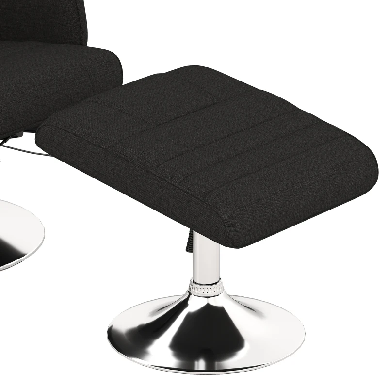 HOMCOM Massagesessel mit Hocker, neigbare Lehne, 78 x 95 x 88 cm, Schwarz(m-9)