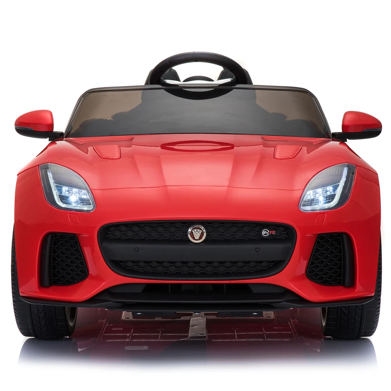 HOMCOM Voiture véhicule électrique enfants 12 V - V. max. 8 Km/h effets sonores + lumineux rouge Jaguar F-Type SVR coupé