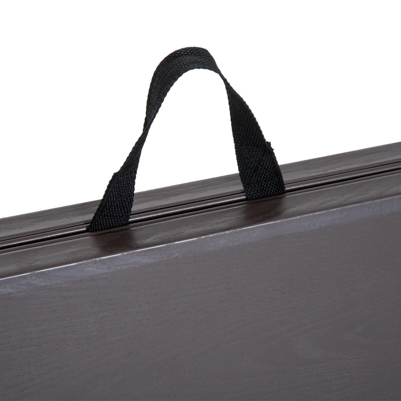 Outsunny Klapptisch, Faltbarer Campingtisch, Höhenverstellbarer Falttisch, Picknicktisch, Metall, Kaffee, 122 x 61 x 53/71,5 cm