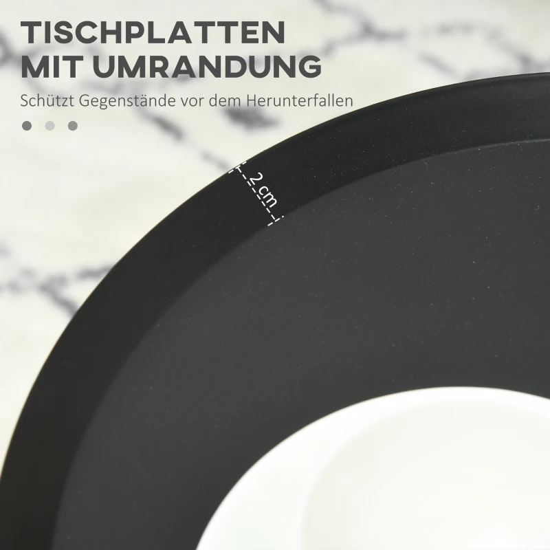 HOMCOM 2er-Set Beistelltische im Skandi-Design, Couchtische, Haarnadelbeine, Schwarz