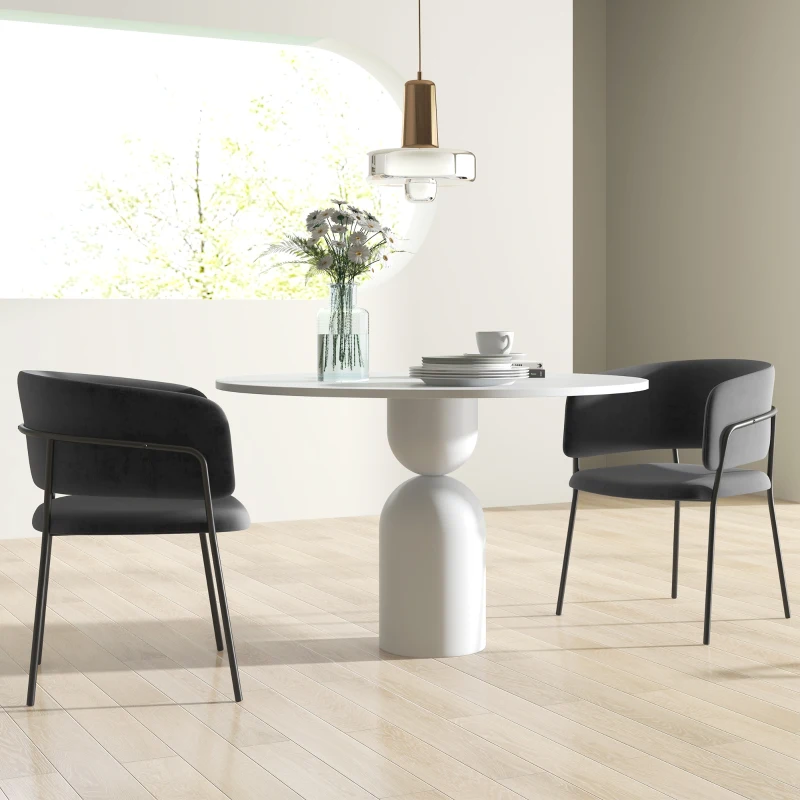 HOMCOM Polsterstuhl, modern und komfortabel, 57x53x73cm, Grau