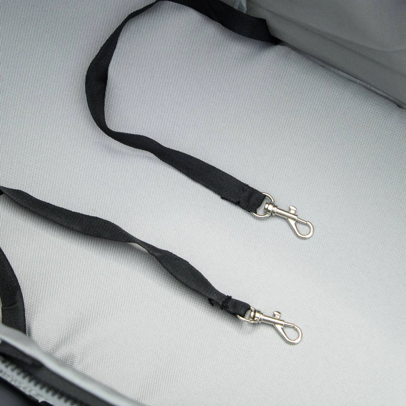 PawHut Poussette pour chien et chat pliable, 4 roues avec freins, tissu Oxford 300D imperméable, panier de rangement, gris