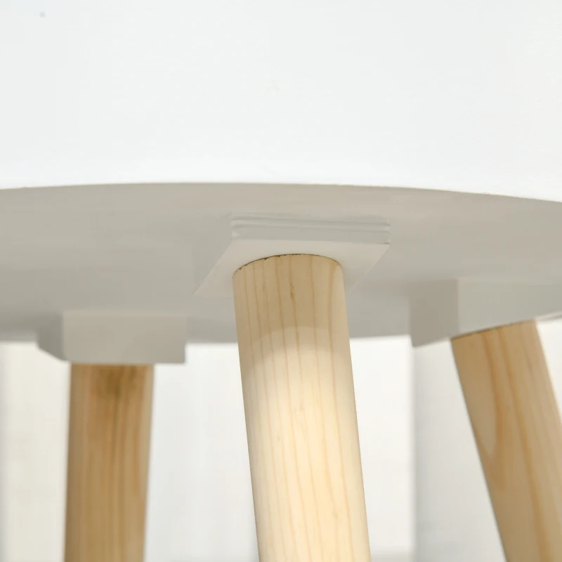 HOMCOM Table basse table de chevet avec compartiment de rangement - bout de canapé table d'appoint design scandinave - MDF bois de pin - blanc