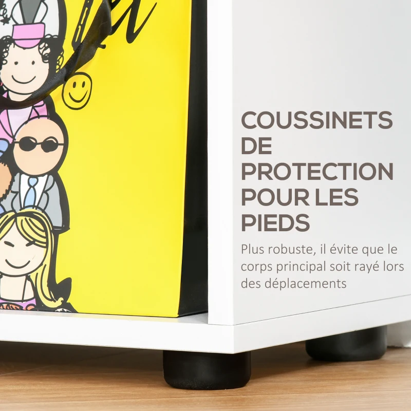 HOMCOM Bibliothèque étagère Zig zag Design Contemporain 70L x 24l x 178H cm Panneaux Particules Blanc