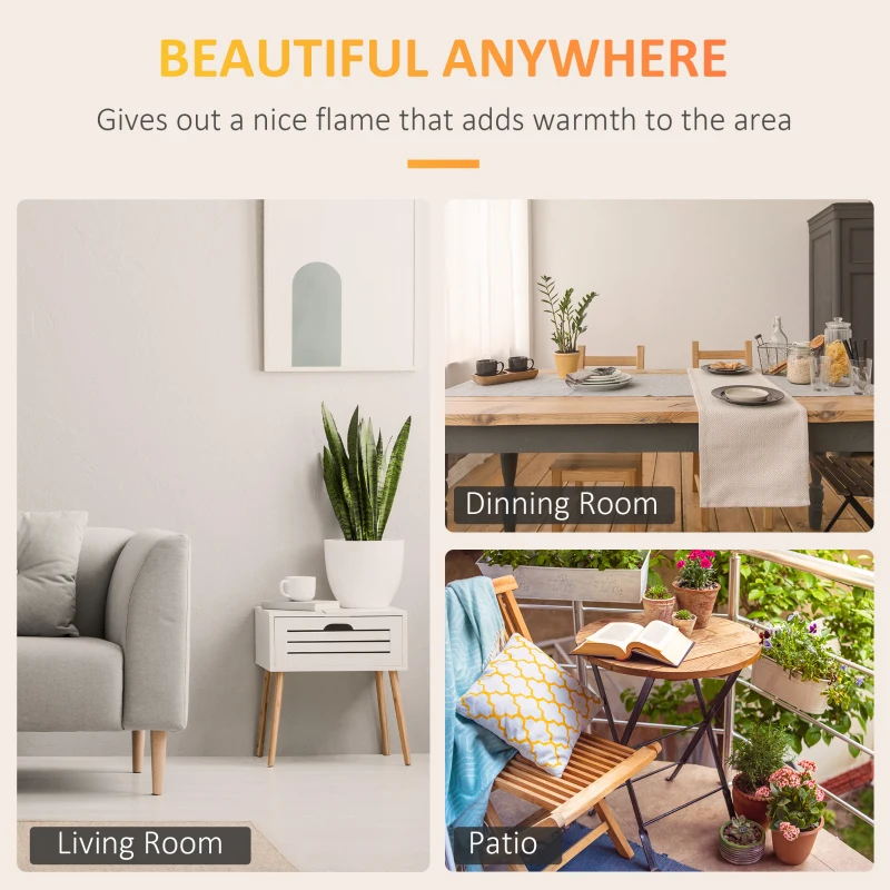 HOMCOM Wall Mounted Ethanol Fireplace, Stainless Steel Bioethanol Heater Stove Fire with 1.2L Tank, 3 Hour Burning Time, 78 x 54 cm, Silver