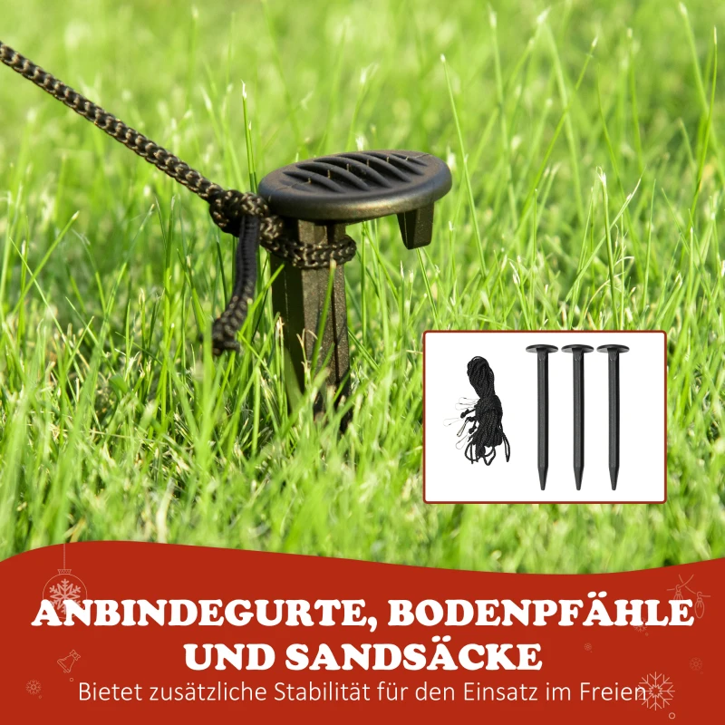 Outsunny Aufblasbarer Weihnachtsmann mit rotierender Lichtkugel, Festtags-Dekoration für den Garten