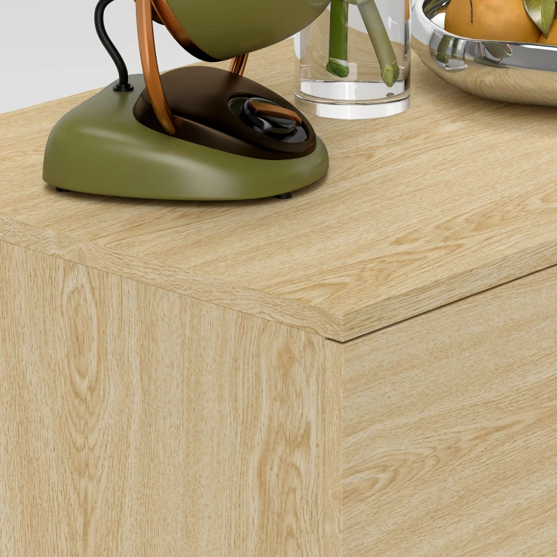 HOMCOM Cómoda para Dormitorio Moderno con 6 Cajones Diseño Anti-vuelco Cajonera para Salón Pasillo 110x40x75 cm Roble