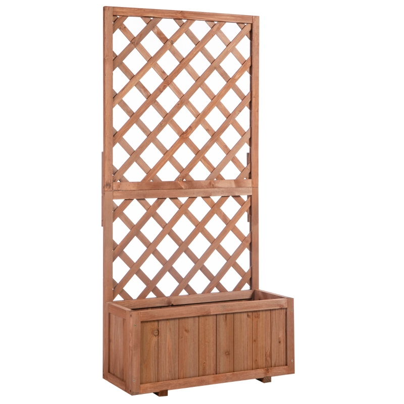 Outsunny Pflanzenkasten mit Spalier, Massivholz, 72,5 x 31,5 x 149,5 cm |  Aosom.de