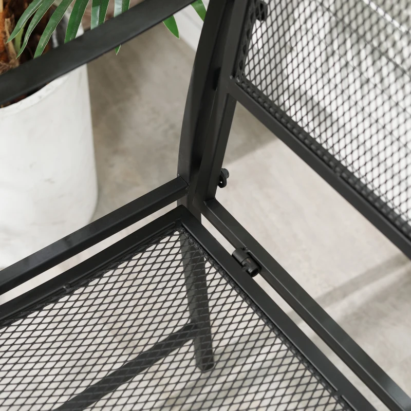 Outsunny Nostalgische Gartenbank aus Metall,  2-Sitzer, wetterbeständig, schwarz, 113 cm x 58 cm x 98 cm