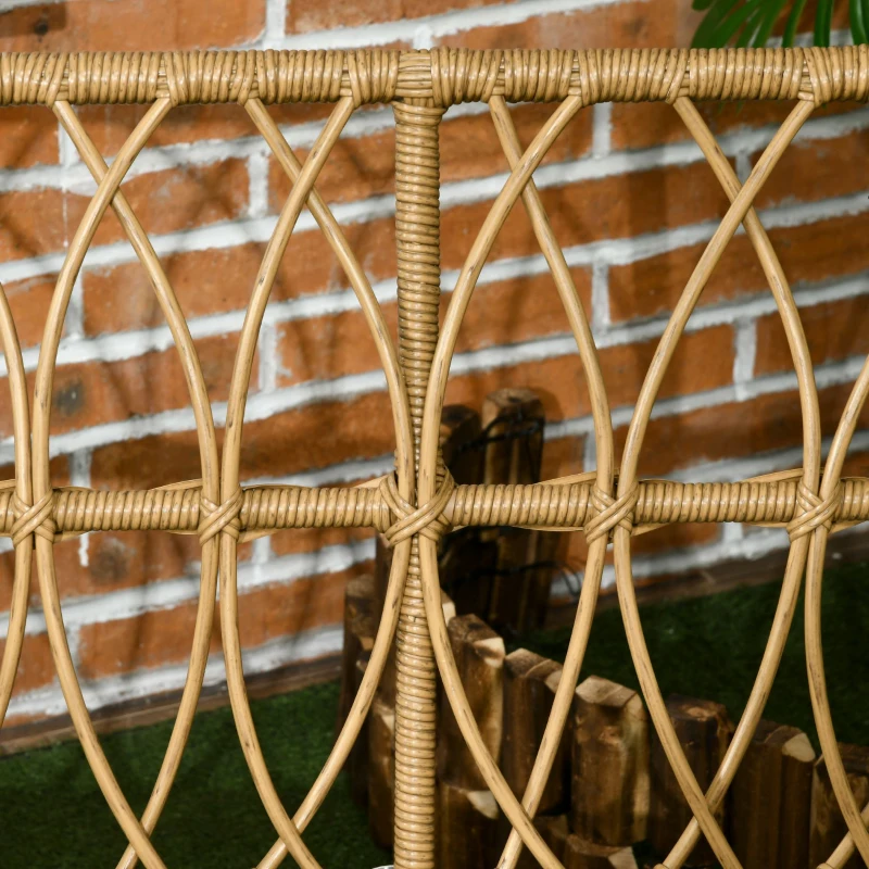 Outsunny Gartensitzgruppe, 4-tlg., Rattanoptik, rechteckiger Tisch, zwei Stühle, Zweisitzer, mit Sitzkissen, Sandfarbe