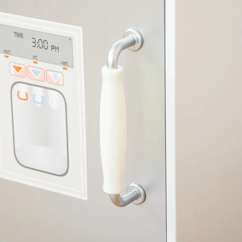 HOMCOM Cocina de Juguete de Madera para Niños de +3 Años Cocinita Infantil con Accesorios Teléfono Simulado Dispensador de Agua y Armarios 32x30x79 cm Blanco