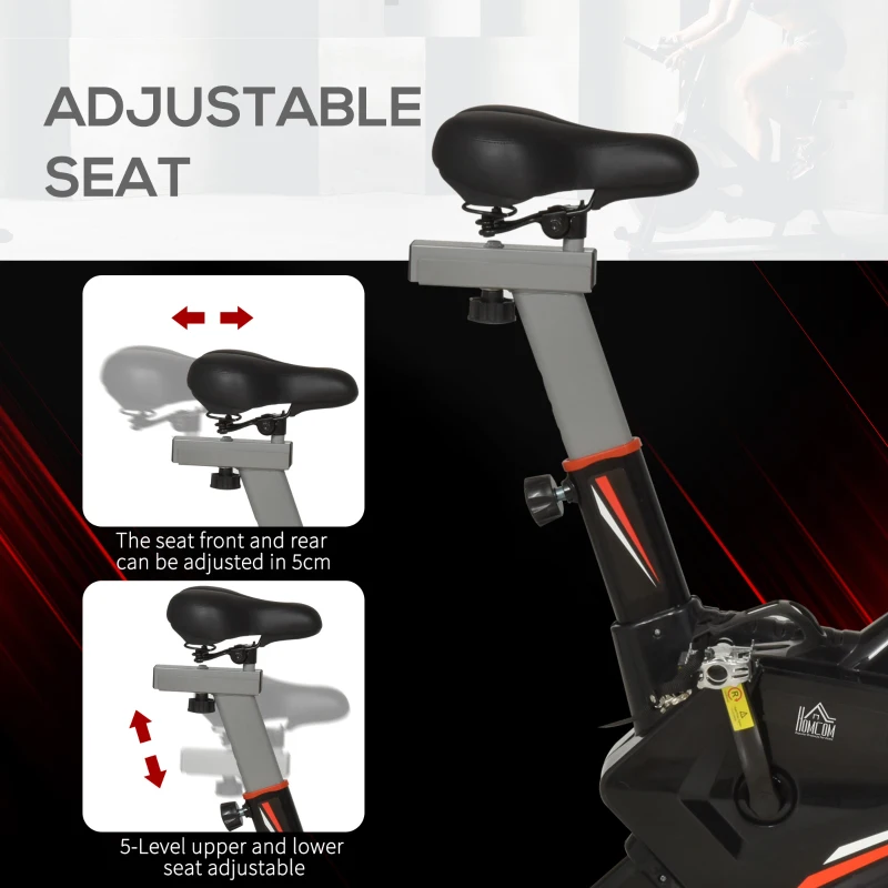 HOMCOM Stationary Exercise Bike 10kg Flywheel Gym Office Cycling Training Fitness w/ LCD Monitor, Protection Mat