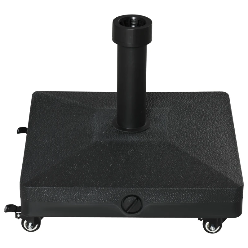 Outsunny Pied de parasol base de lestage parasol carré 4 roulettes dim. 45L x 45l x 39H cm HDPE noir