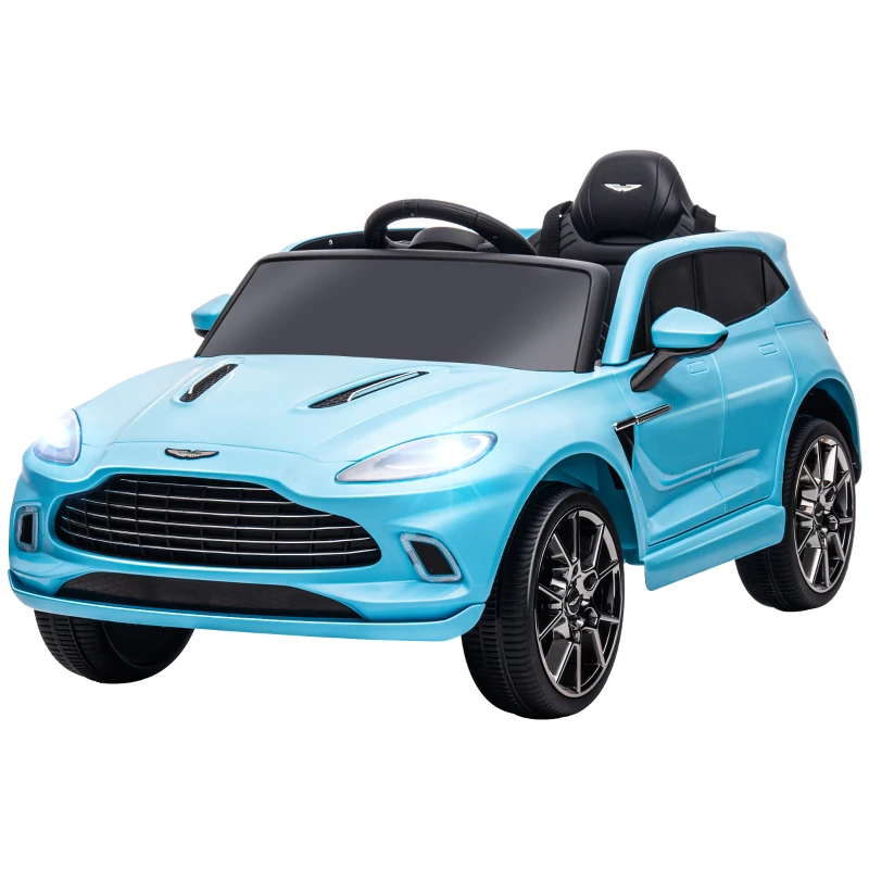 AIYAPLAY Aston Martin DBX Licensed Battery Powered Kids Electric Car, 12V Kids Ride on Car w/ Lights, Music Horn, Blue