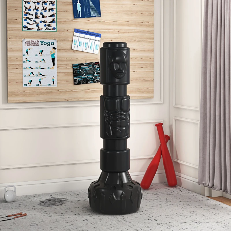 SPORTNOW Standboxsack, Boxdummy, versetzbare Trefferflächen, befüllbare Basis, schwarz, 56L x 56B x 175H cm